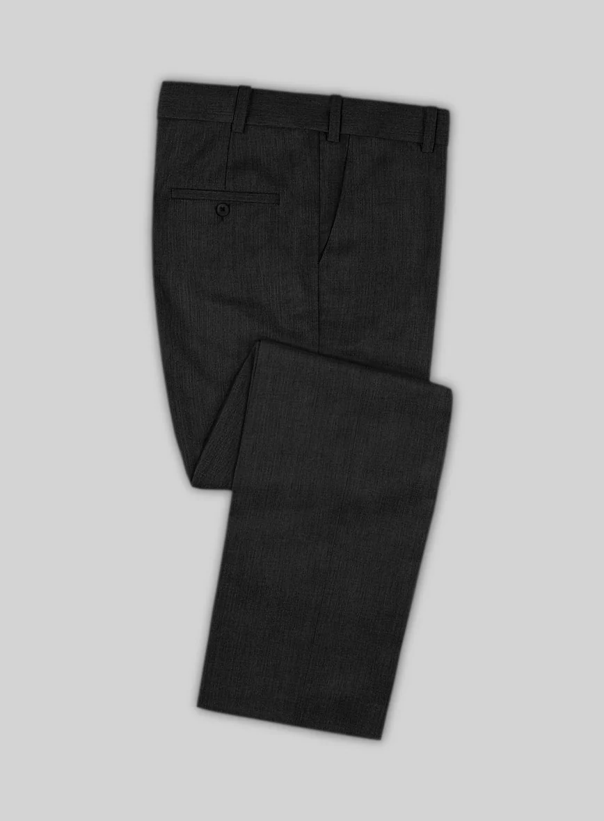 Worsted Dark Charcoal Wool Double Breasted Suit - Image 3