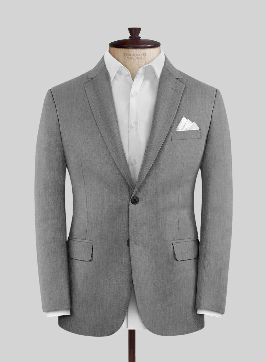 Worsted Light Gray Wool Jacket