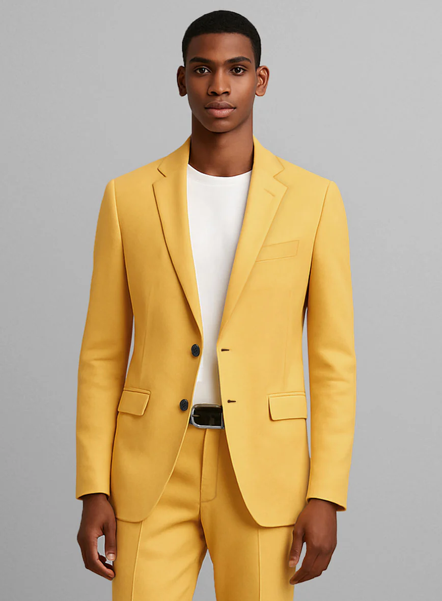 Yellow Napoli Stretch Light Weight Cotton Jacket - Image 2