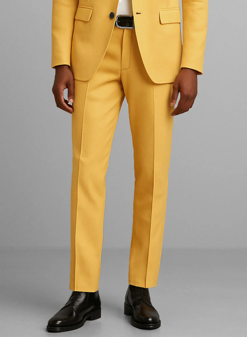 Yellow Napoli Stretch Light Weight Cotton Pants - Image 2