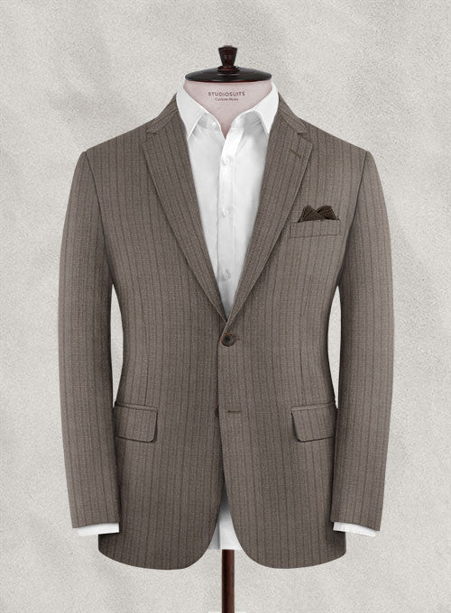 Lanificio Zegna Belo Brown Stripe Wool Jacket