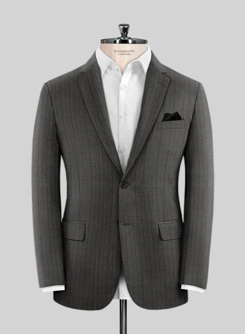Lanificio Zegna Ispino Gray Stripes Wool Jacket