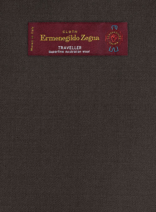 Lanificio Zegna Traveller Dark Brown Wool Pants - Image 2